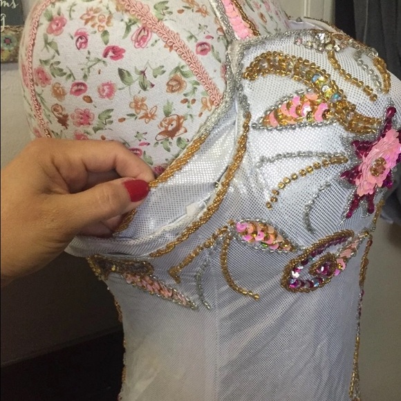 Bellydance Mermaid Silver Pink Costume from Egypt - Picture 5 of 8